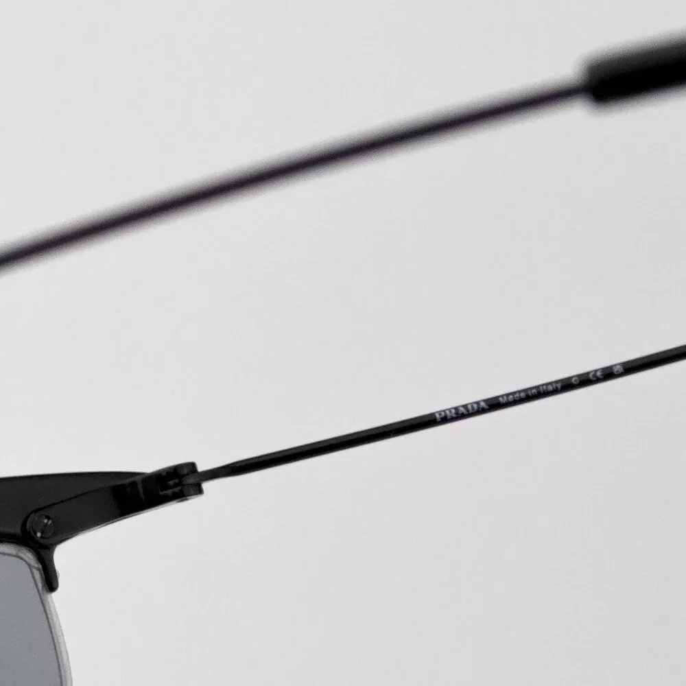 Prada PRB50S Rectangle Sunglasses – Black Frame Grey Lenses | Model 1AB3C2 - Picture 7 of 13